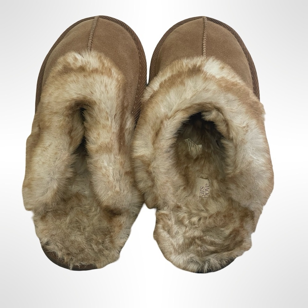 Cozy Tan Faux Fur Women's Slippers size 7 - Picture 3 of 6